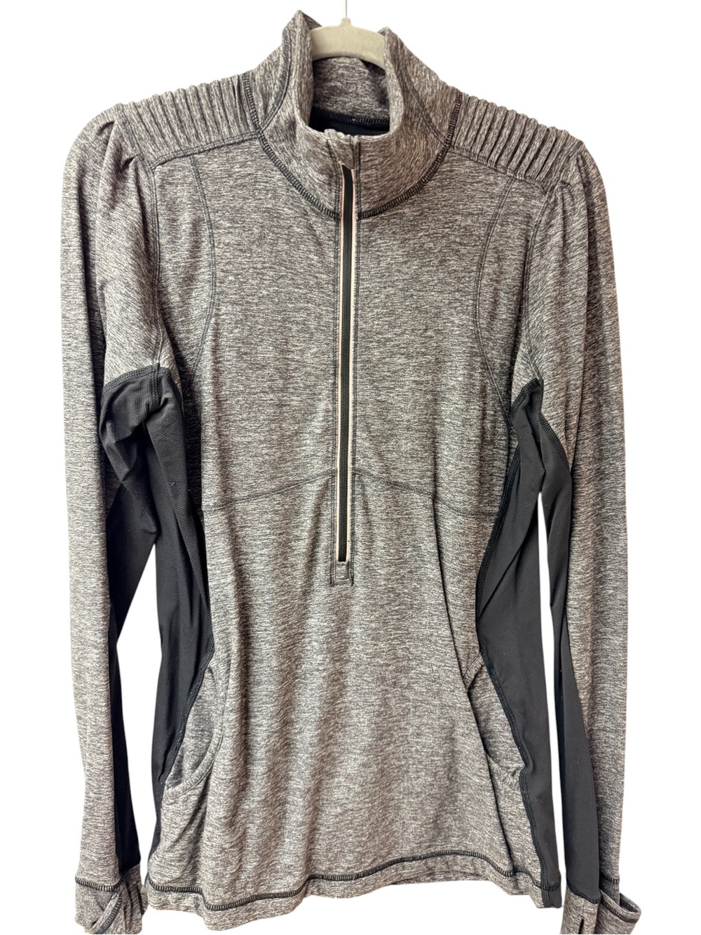 Lululemon Reflective 1/4 Zip Active Top w/ Thumbholes, Pockets, Covered Zip